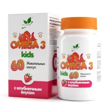 Omega-3 kids с витаминами Е и Д NAT 60 капс (15 порций)