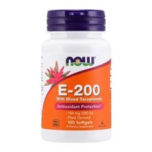 NOW Витамин Е-200 со смешанными токоферолами, 134 мг. (200 МЕ)/100 кап.