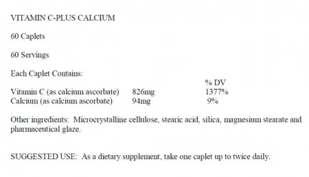 Комплекс ВИТАМИН С 826 мг + КАЛЬЦИЙ 94 мг от Ultimate Nutrition (60 табл)