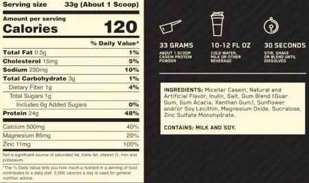 ON Gold Standart 100% Casein Protein  (Ваниль, 1750 гр)